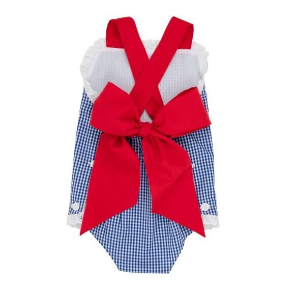 The Beaufort Bonnet Company Sisi Sunsuit - Rockefeller Royal Gingham With Richmo - Picture 1 of 7